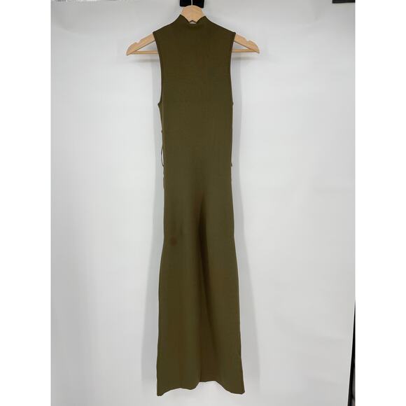 Cult Gaia | NWT Ambar Knit Dress in Nymph Olive Green Midi M - Picture 6 of 16
